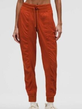 Lululemon Dance Studio Mid-Rise Jogger Pants Drawstring Autumn Rust Sz 2